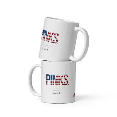 PINKS USA White glossy mug