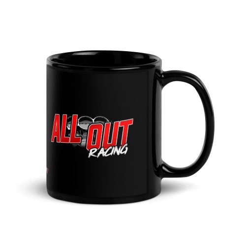 ALL OUT RACING Black Glossy Mug