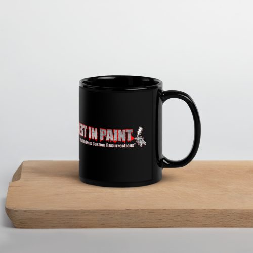 Rest in Paint Black Glossy Mug