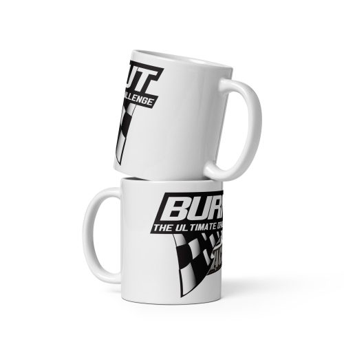 Burnout White glossy mug