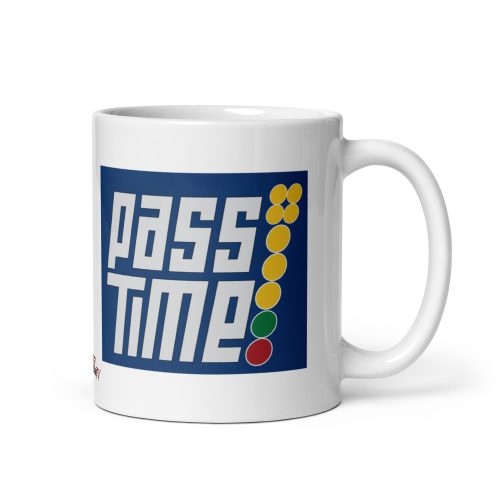 Pass Time White glossy mug