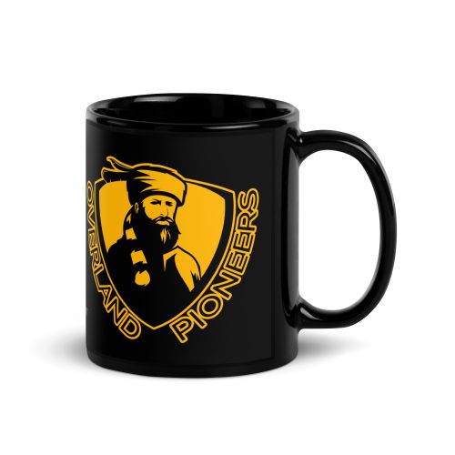 Overland Pioneers Black Glossy Mug