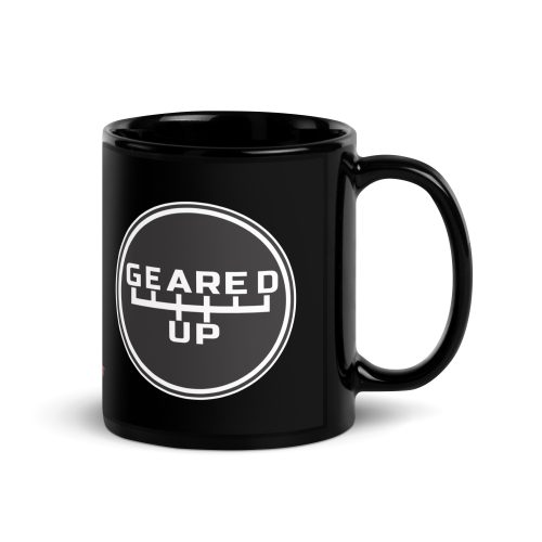 Geared Up Black Glossy Mug