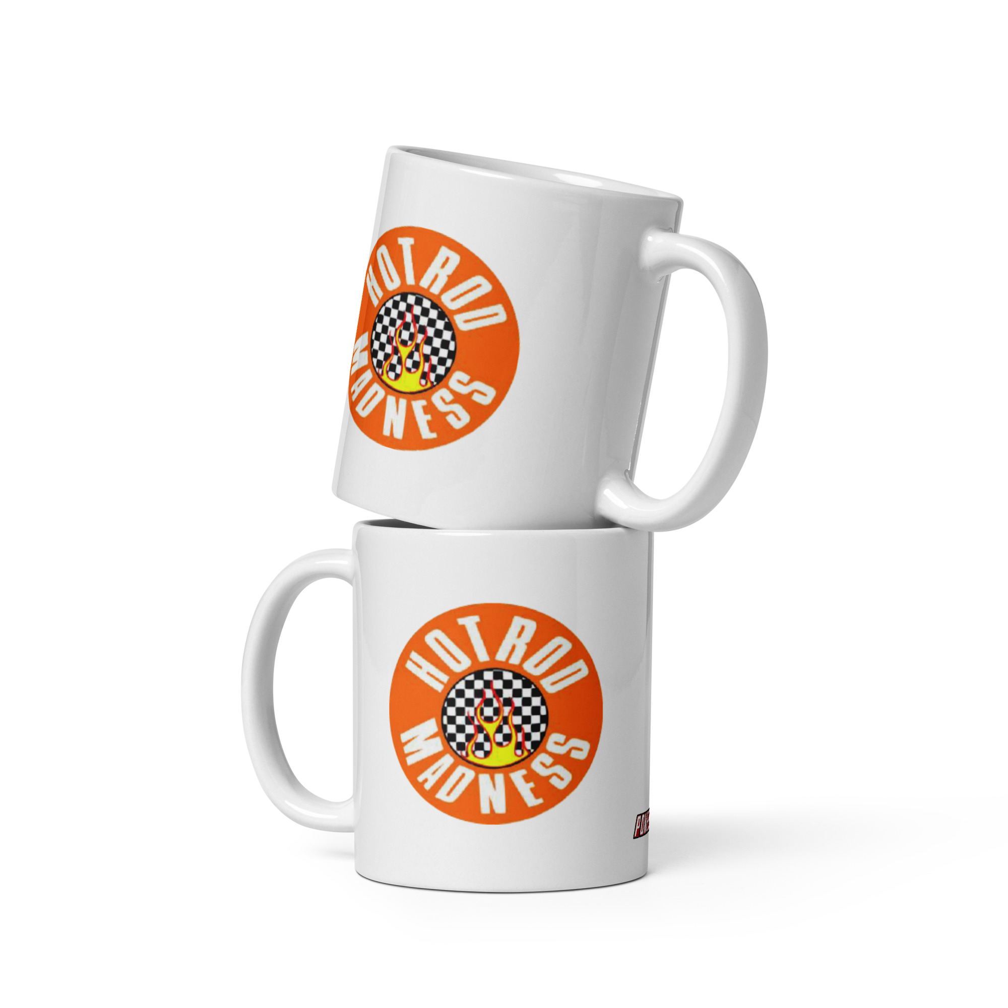 Hod Rod Madness White glossy mug