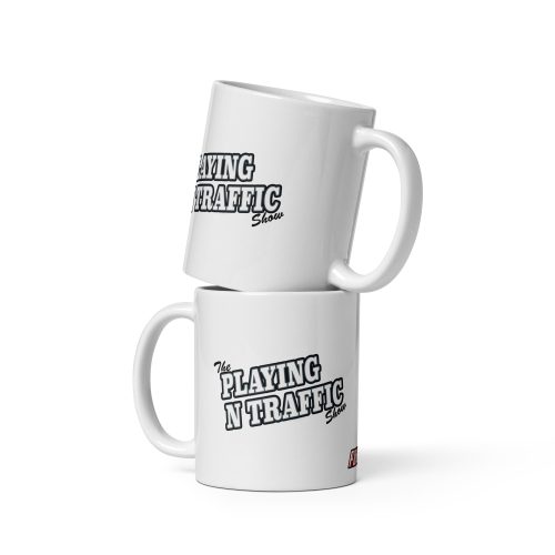 Playing N Traffic White glossy mug