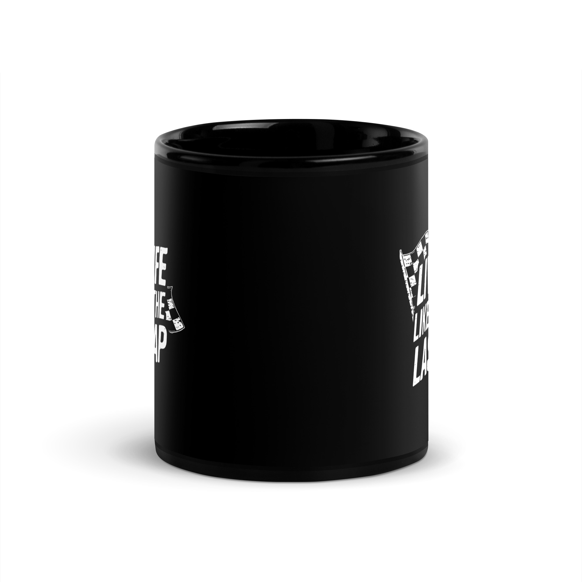 Live Life Attitude Gear Black Glossy Mug - Image 3