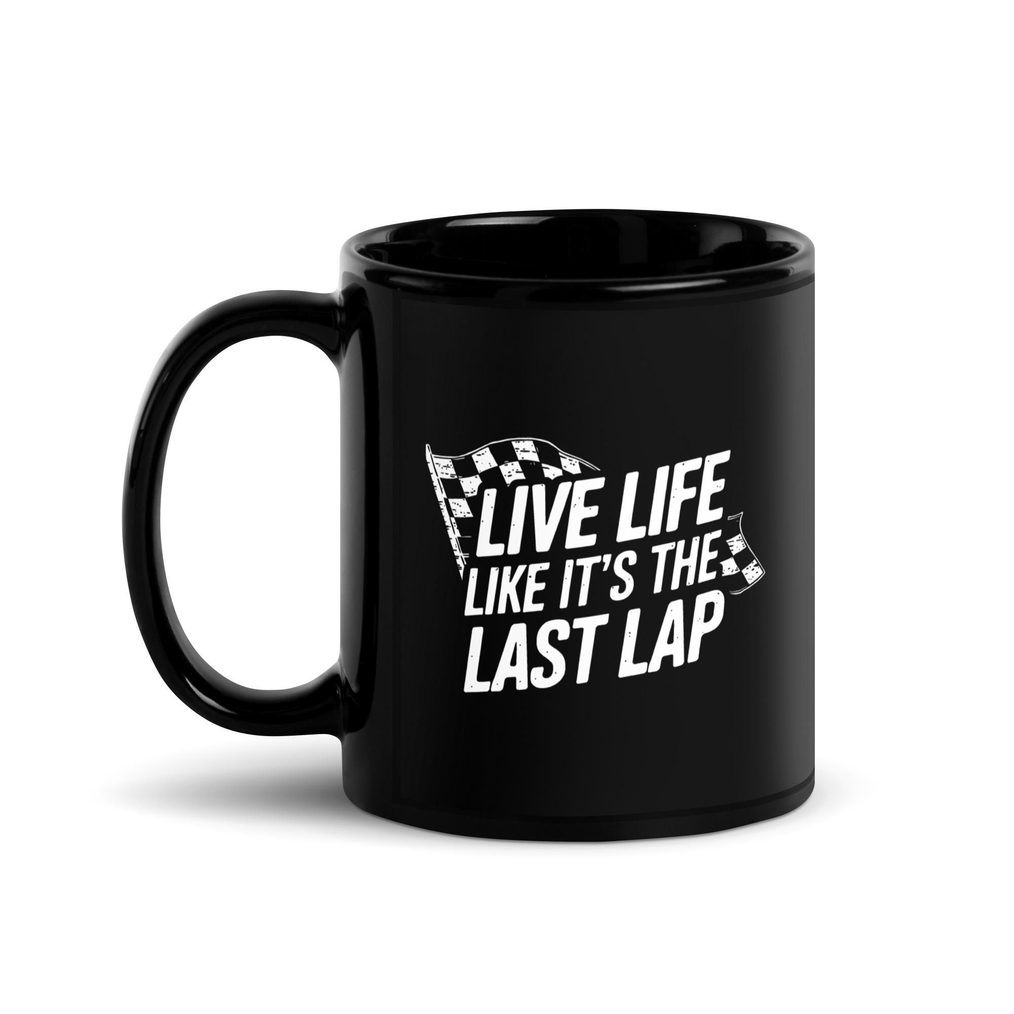 Live Life Attitude Gear Black Glossy Mug - Image 2