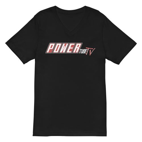 POWERtube TV Black Short Sleeve V-Neck T-Shirt